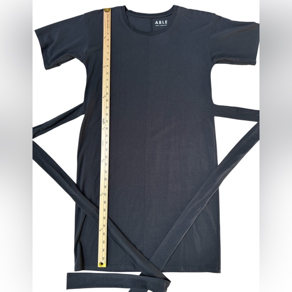 ABLE Universal T-Shirt Dress Black Adjustable Tie Waist, Size Small - Picture 8 of 8